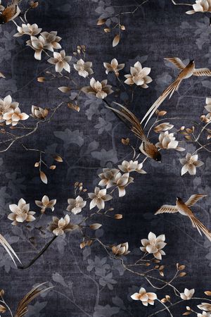 花鸟印花华亿平台图片