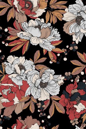 民族花卉印花华亿平台图片