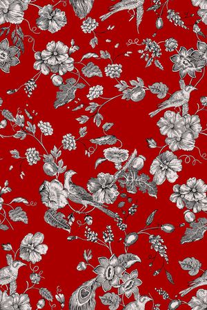 花鸟印花华亿平台图片