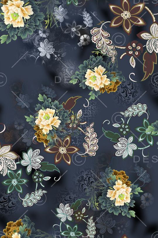 花卉印花华亿平台图片