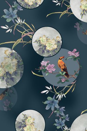 花卉印花华亿平台图片