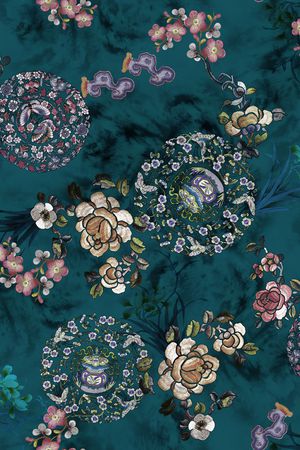 花卉印花华亿平台图片