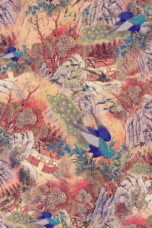 水墨风印花华亿平台图片