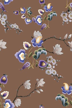 玉兰花印花华亿平台图片