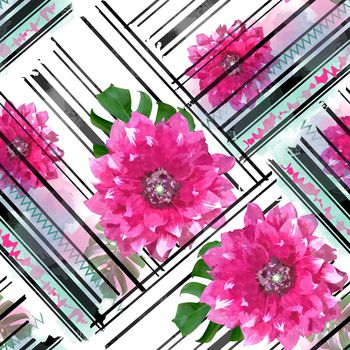 几何花卉印花华亿平台图片