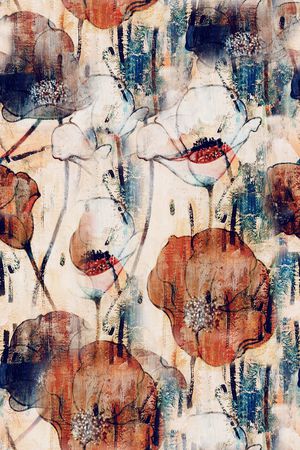 花卉印花华亿平台图片