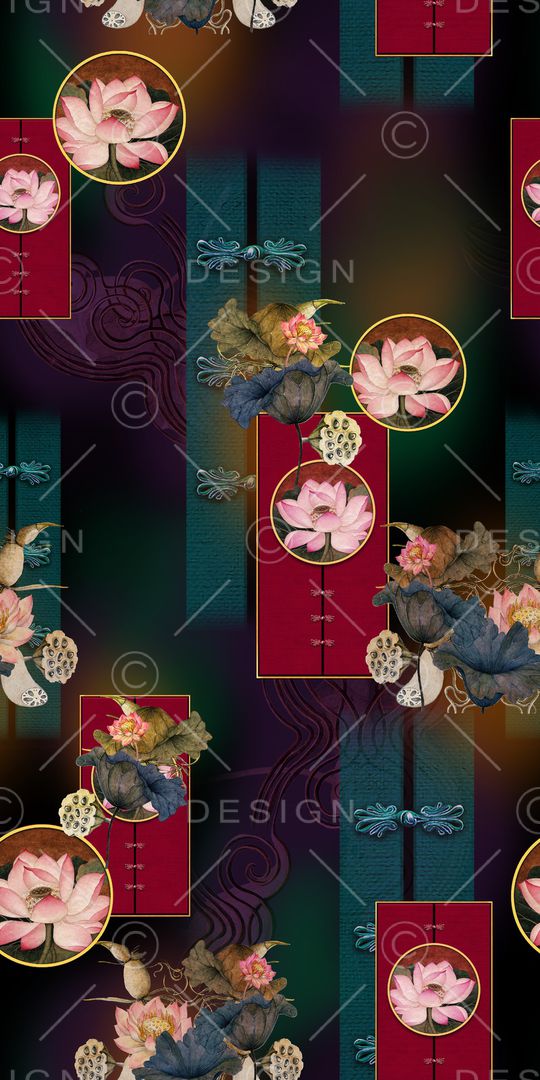 荷花印花华亿平台图片