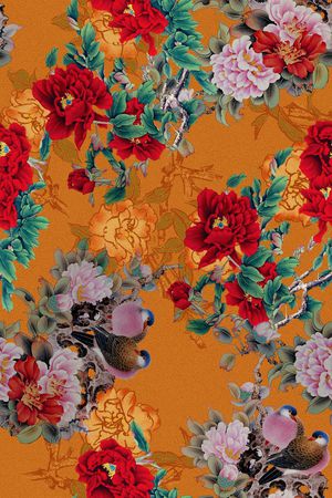 花鸟印花华亿平台图片