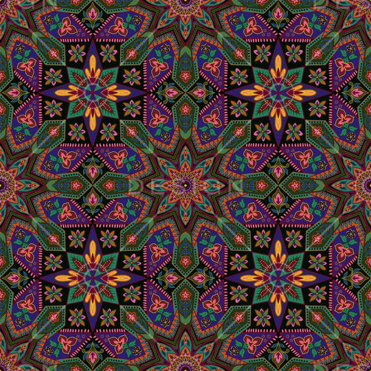 民族花卉印花华亿平台图片