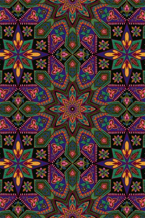 民族花卉印花华亿平台图片