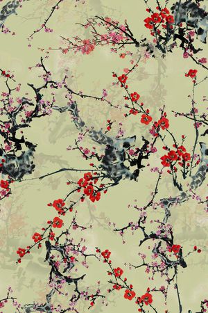 梅花印花华亿平台图片