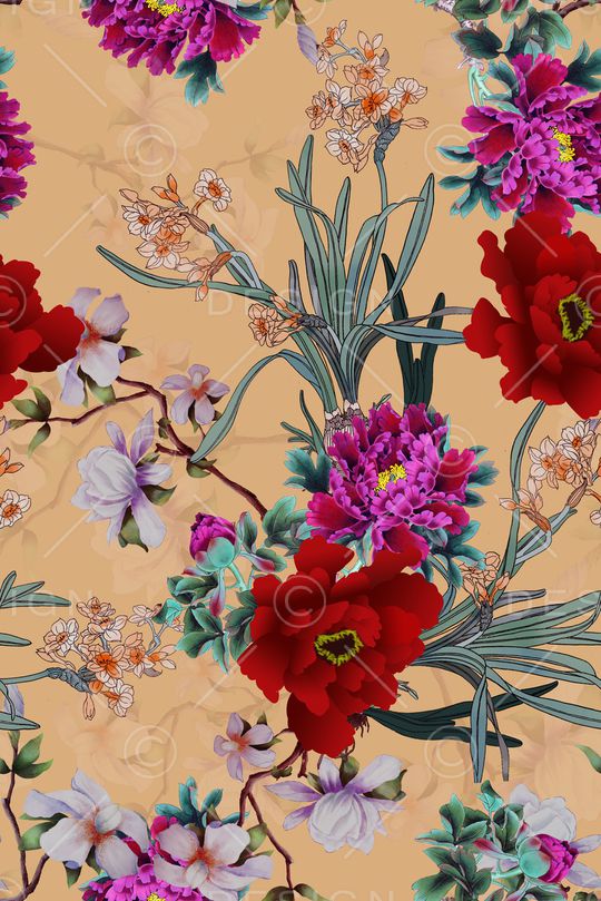 兰花印花华亿平台图片