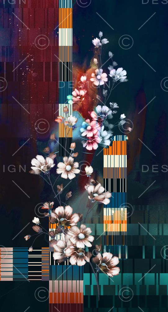 中国风定位花印花华亿平台图片