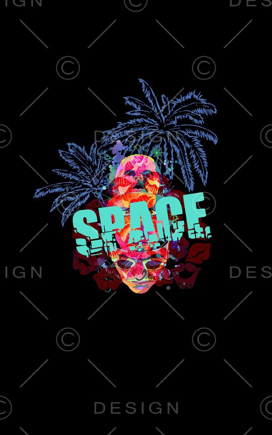 椰子树印花华亿平台图片