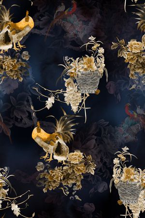 花鸟印花华亿平台图片