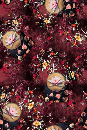 荷花印花华亿平台图片