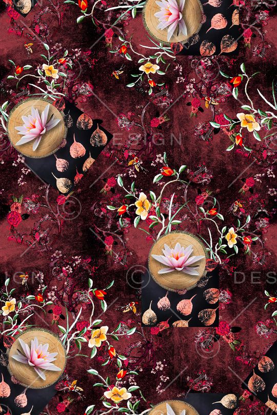 荷花印花华亿平台图片