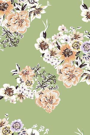 手绘花卉印花华亿平台图片