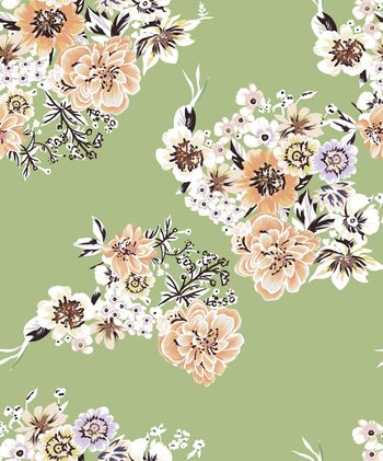 手绘花卉印花华亿平台图片