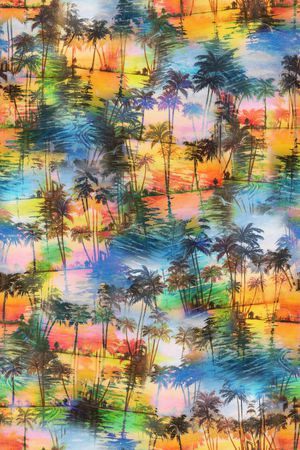 椰子树印花华亿平台图片