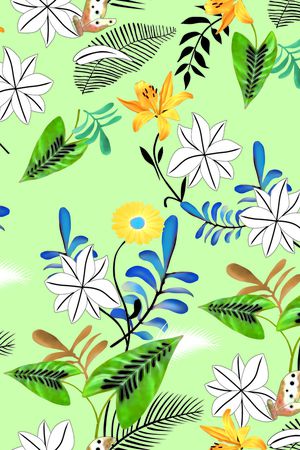 彩底花卉印花华亿平台图片