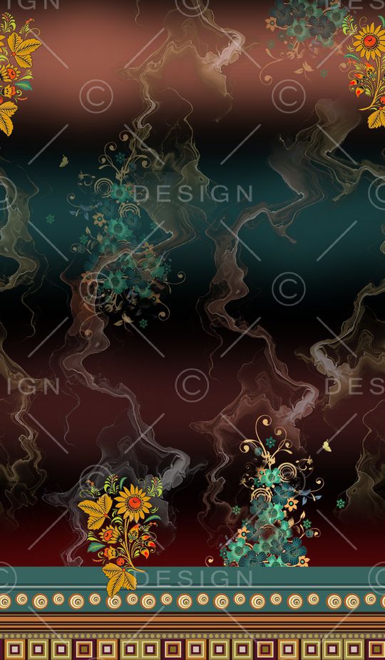 连衣裙印花华亿平台图片