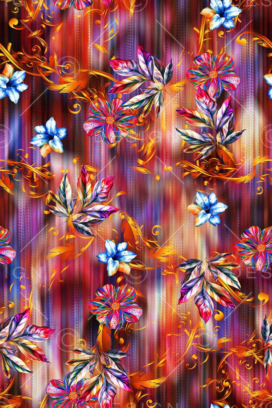 绿植树叶印花华亿平台图片