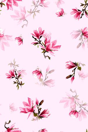 玉兰花印花华亿平台图片