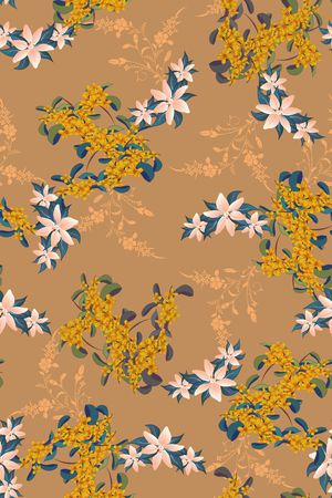 黑底花卉印花华亿平台图片