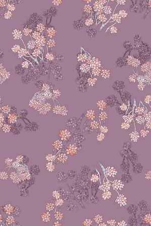 黑底花卉印花华亿平台图片