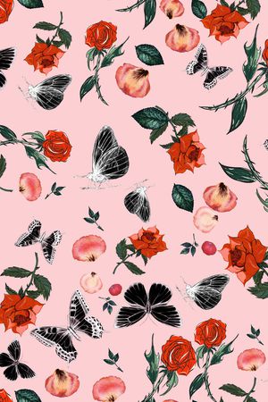 玫瑰花印花华亿平台图片