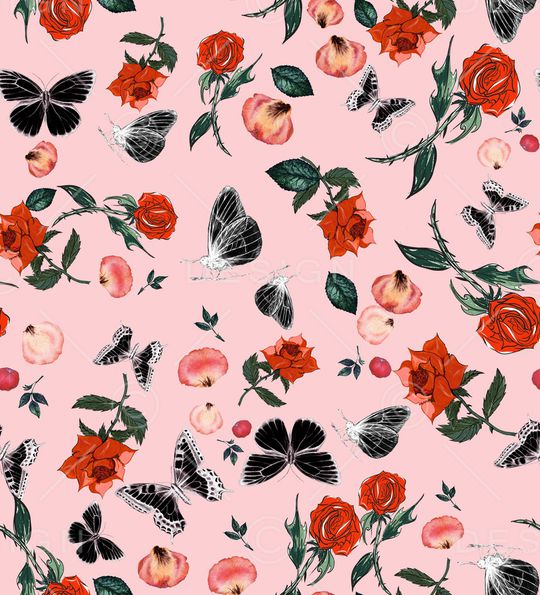 玫瑰花印花华亿平台图片