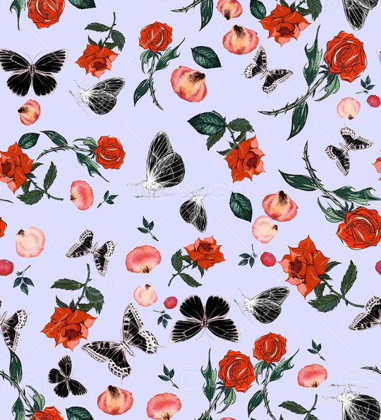 玫瑰花印花华亿平台图片