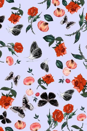 玫瑰花印花华亿平台图片