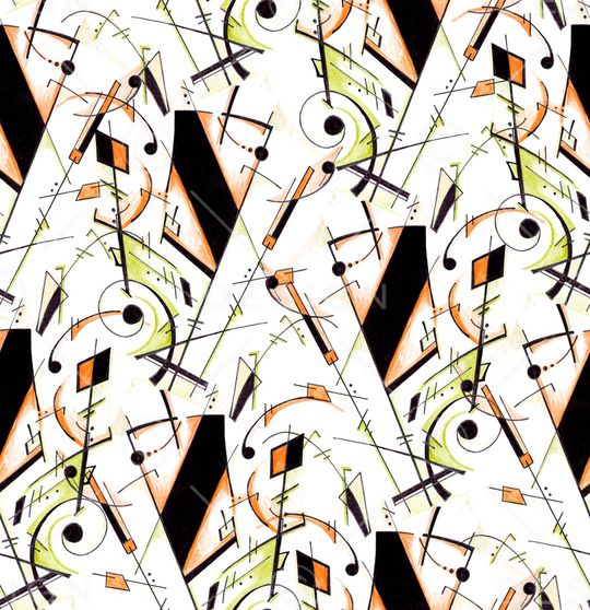 手绘抽象印花华亿平台图片