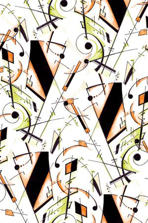 手绘抽象印花华亿平台图片