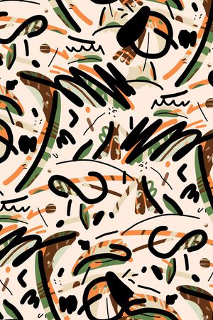 手绘抽象印花华亿平台图片