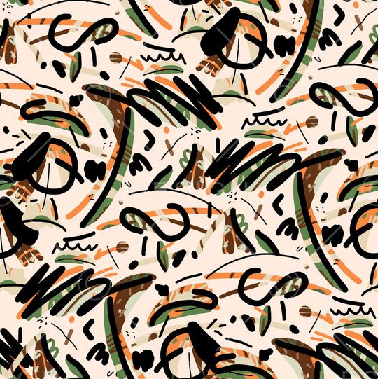 手绘抽象印花华亿平台图片