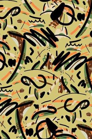 手绘抽象印花华亿平台图片