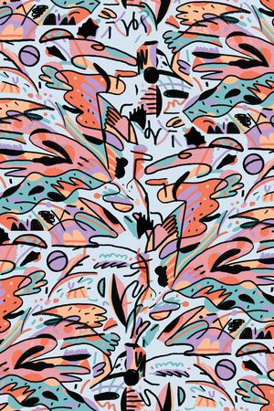 手绘抽象印花华亿平台图片