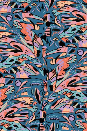 手绘抽象印花华亿平台图片