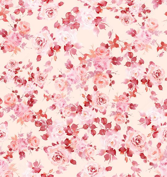 手绘玫瑰印花华亿平台图片