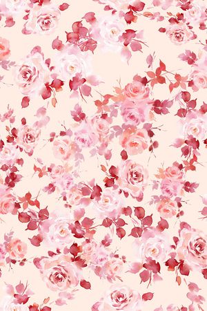 手绘玫瑰印花华亿平台图片