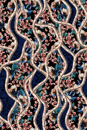 几何花卉印花华亿平台图片