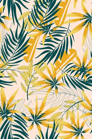 绿植树叶印花华亿平台图片