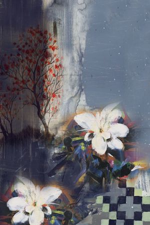 中国风定位花印花华亿平台图片