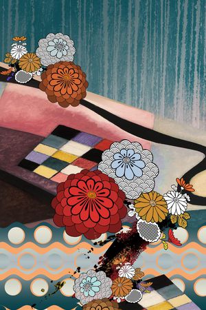 中国风定位花印花华亿平台图片