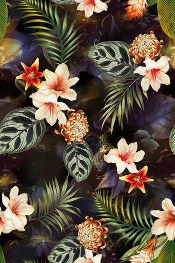 绿植树叶印花华亿平台图片