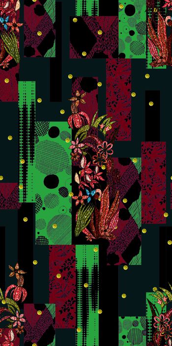 连衣裙印花华亿平台图片