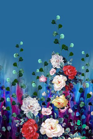 花卉印花华亿平台图片